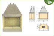 Caminetto in Cemento Refrattario cm. 100x55x136 h. 699,00€